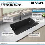 Ruvati 32 x 19 inch epiGranite Undermount Granite Composite Single Bowl Kitchen Sink