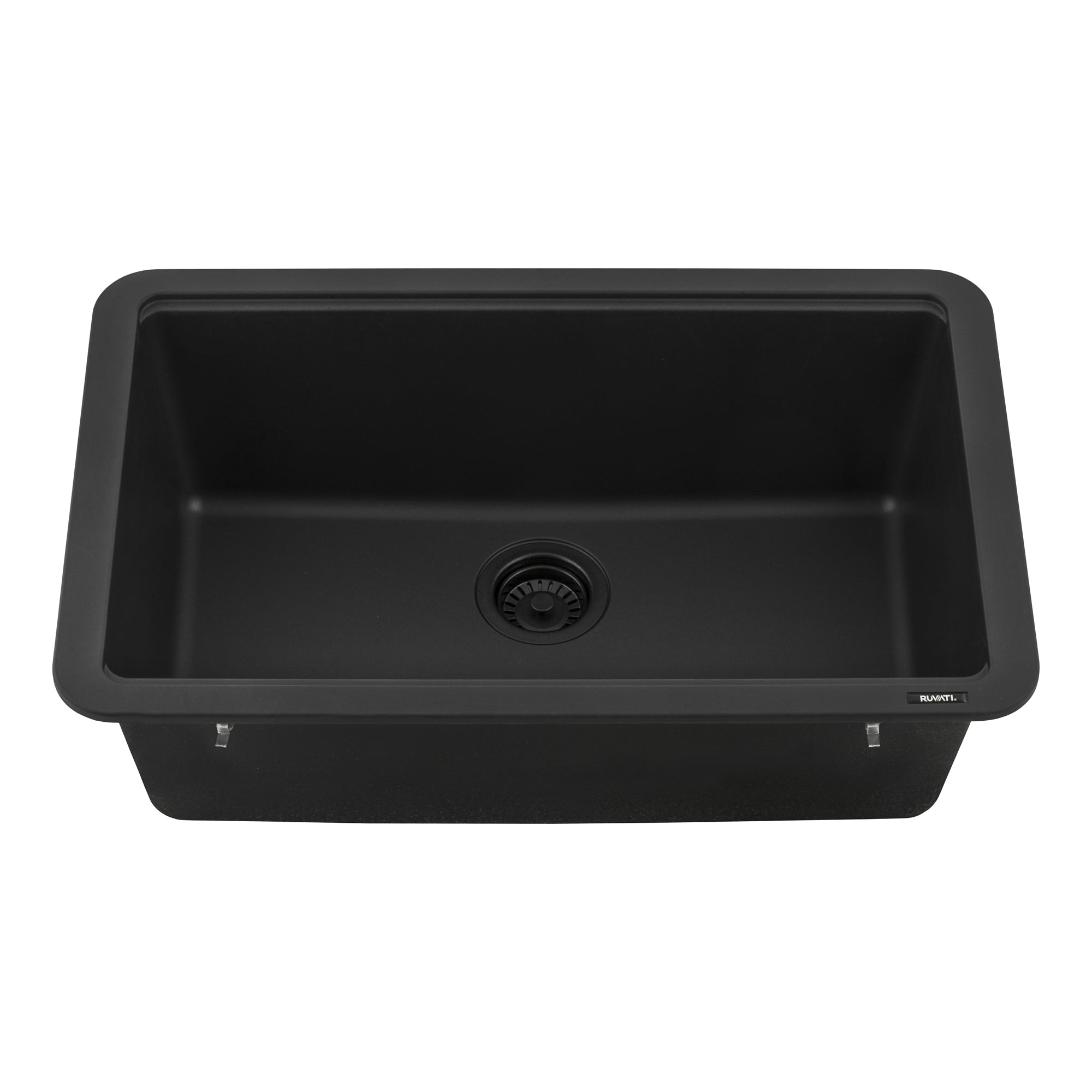 Ruvati 30-inch Granite Composite Workstation Matte Black Dual Mount Kitchen Sink