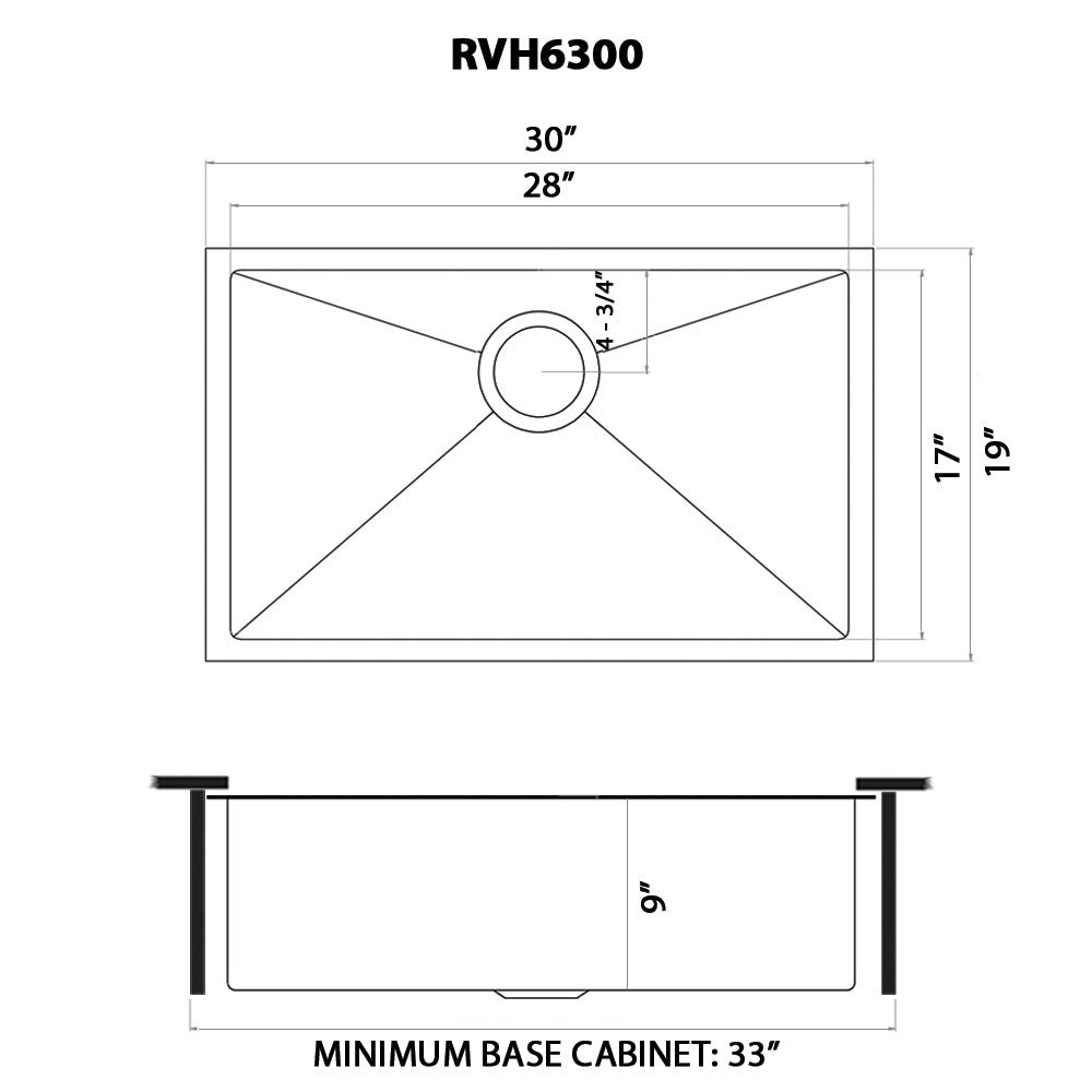 Ruvati 30-inch Undermount Gunmetal Black Stainless Steel Kitchen Sink 16 Gauge Single Bowl