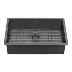 Ruvati 30-inch Undermount Gunmetal Black Stainless Steel Kitchen Sink 16 Gauge Single Bowl