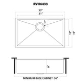 Ruvati 33-inch Undermount Satin Brass Matte Gold Stainless Steel Kitchen Sink 16 Gauge Single Bowl