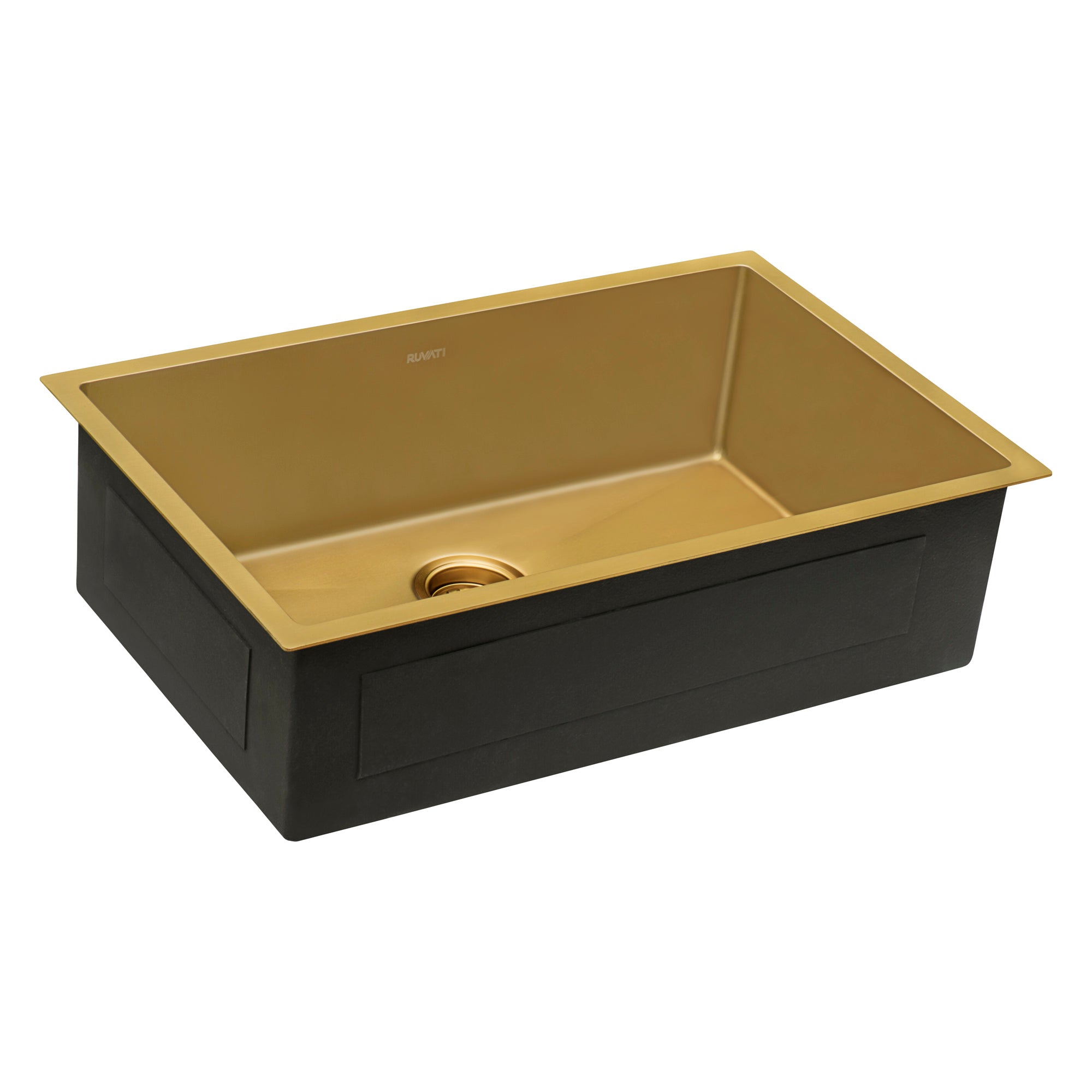 Ruvati 33-inch Undermount Satin Brass Matte Gold Stainless Steel Kitchen Sink 16 Gauge Single Bowl