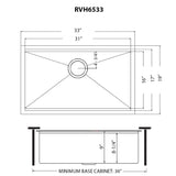 Ruvati 33 inch Polished Brass Matte Gold Workstation Undermount Kitchen Sink Single Bowl