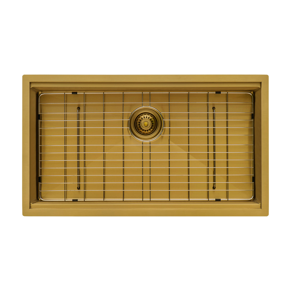 Ruvati 33 inch Polished Brass Matte Gold Workstation Undermount Kitchen Sink Single Bowl