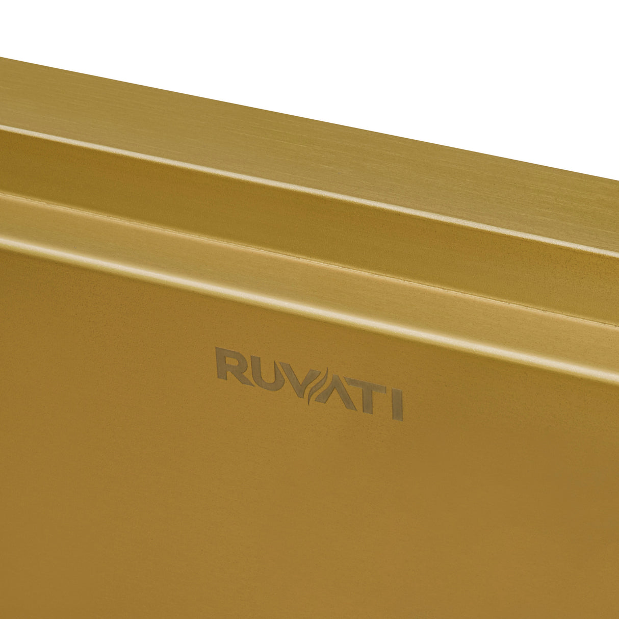 Ruvati 33 inch Polished Brass Matte Gold Workstation Undermount Kitchen Sink Single Bowl