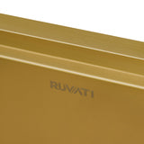 Ruvati 33 inch Polished Brass Matte Gold Workstation Undermount Kitchen Sink Single Bowl