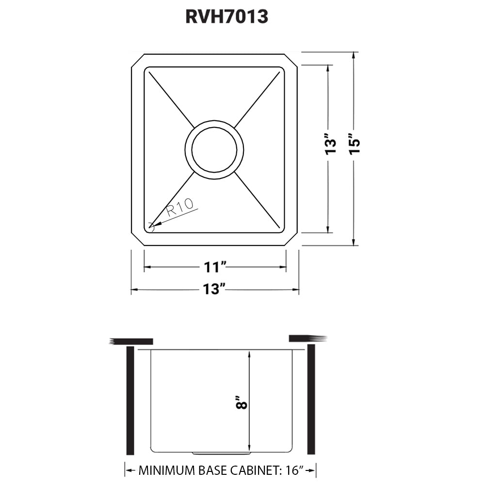 Gravena 16 Gauge Stainless Steel 13 in. Undermount Bar Sink