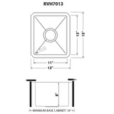 Gravena 16 Gauge Stainless Steel 13 in. Undermount Bar Sink