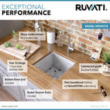 Ruvati 13 x 15 inch Undermount 16 Gauge Zero Radius Bar Prep Kitchen Sink Stainless Steel Single Bowl