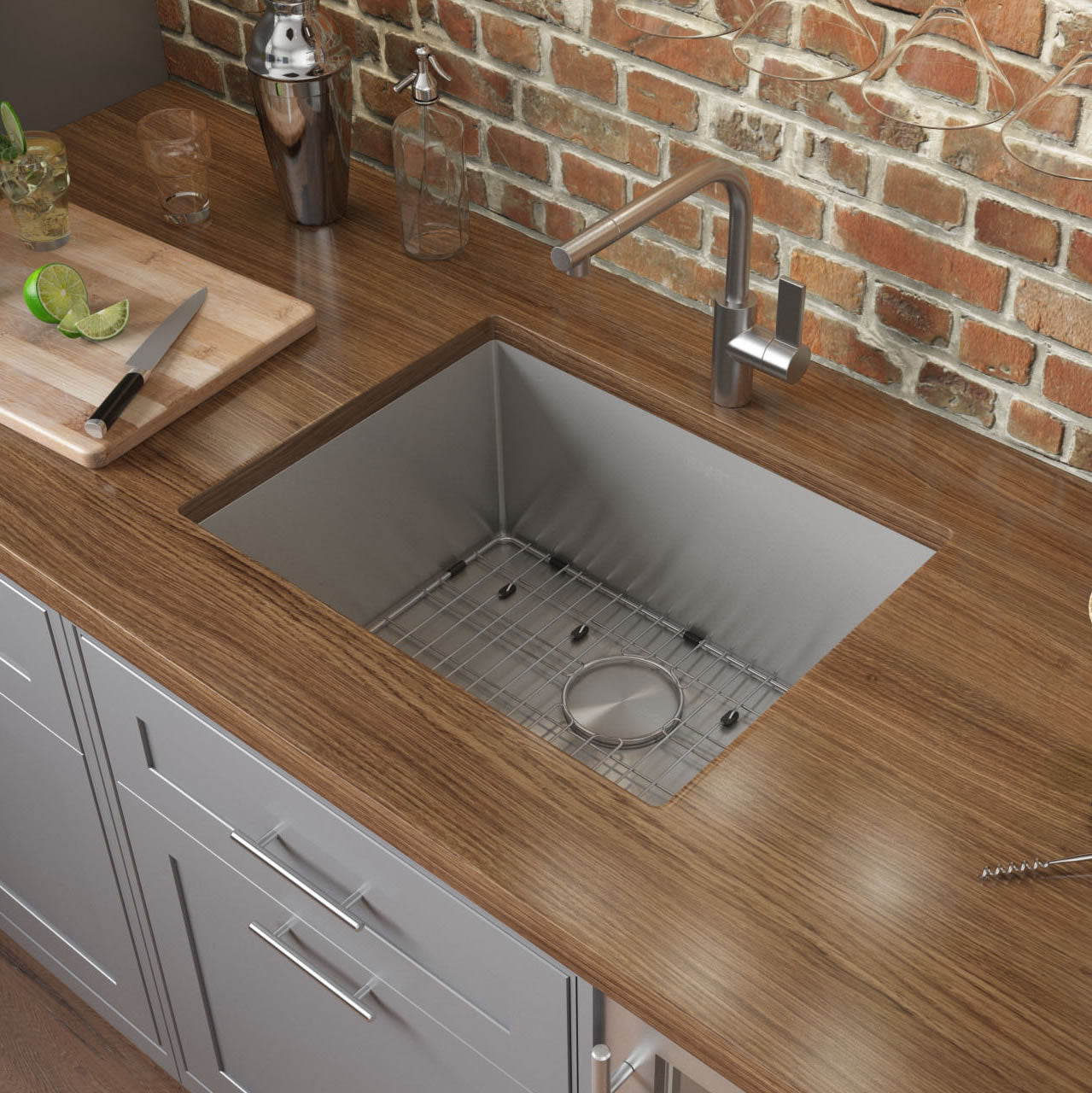 Ruvati 21-inch Undermount Stainless Steel Bar Prep Kitchen Sink 16 Gauge Rounded Corners Single Bowl