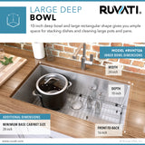 Ruvati 26-inch Undermount 16 Gauge Tight Radius Stainless Steel Kitchen Sink Single Bowl