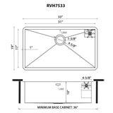 Ruvati Glass Rinser and Sink Combo 33-inch Undermount 16 Gauge Stainless Steel Rounded Corners Kitchen Sink Single Bowl