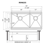 Ruvati 33-inch Workstation Dual Tier Double Bowl Low Divide Undermount 16 Gauge Stainless Steel Kitchen Sink