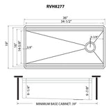 Ruvati 36-inch Workstation Dual Tier Ledge Kitchen Sink Undermount 16 Gauge Stainless Steel