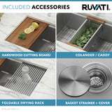 Ruvati 32-inch Workstation Ledge Undermount 16 Gauge Stainless Steel Kitchen Sink Single Bowl