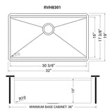 Ruvati 32-inch Workstation Ledge Rounded Corners Undermount 16 Gauge Kitchen Sink Single Bow