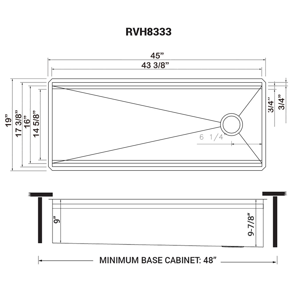 Ruvati 45-inch Workstation Two-Tiered Ledge Kitchen Sink Undermount 16 Gauge Stainless Steel