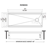 Ruvati 45-inch Workstation Two-Tiered Ledge Kitchen Sink Undermount 16 Gauge Stainless Steel