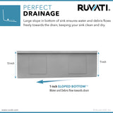 Ruvati 30-inch Workstation Slope Bottom Offset Drain Undermount 16 Gauge Kitchen Sink