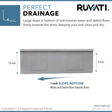 Ruvati 33-inch Workstation Slope Bottom Offset Drain Undermount 16 Gauge Kitchen Sink