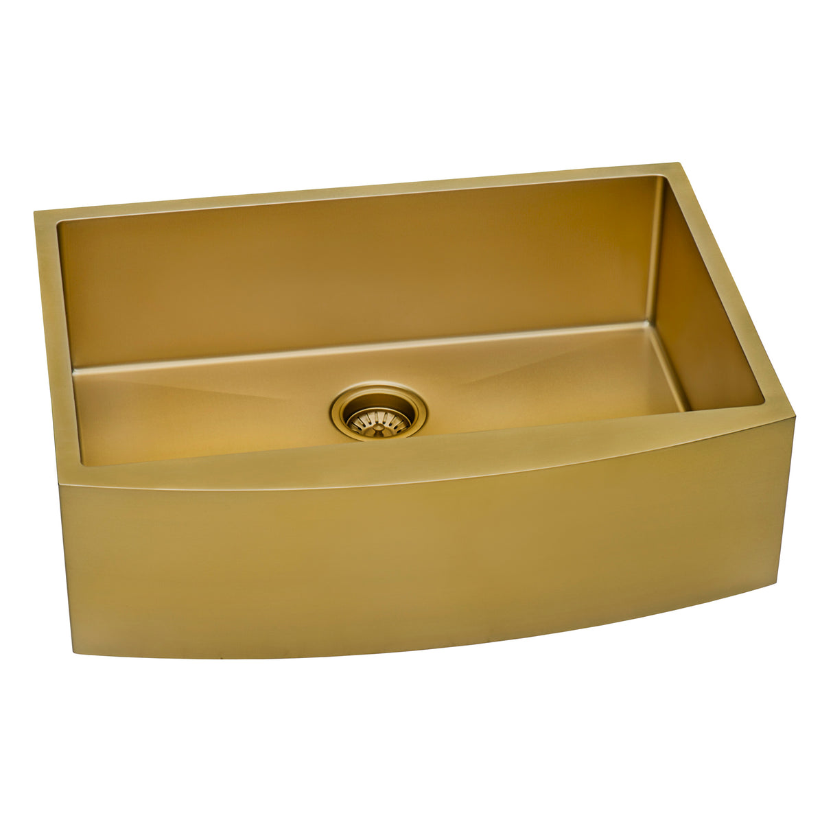 Ruvati 30-inch Apron-Front Farmhouse Kitchen Sink – Brass Tone Matte Gold Stainless Steel Single Bowl