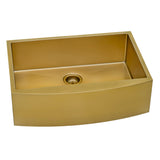 Ruvati 30-inch Apron-Front Farmhouse Kitchen Sink – Brass Tone Matte Gold Stainless Steel Single Bowl