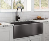 Farmhouse Apron-Front Stainless Steel 36 in. Single Bowl Kitchen Sink in Gunmetal Black Matte