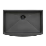 Farmhouse Apron-Front Stainless Steel 36 in. Single Bowl Kitchen Sink in Gunmetal Black Matte