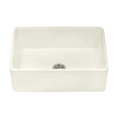 Ruvati 30 x 20 inch Fireclay Reversible Farmhouse Apron-Front Kitchen Sink Single Bowl – Biscuit