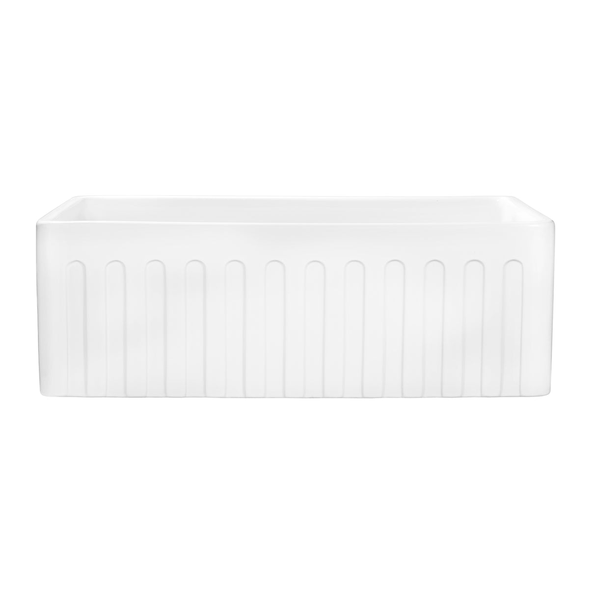 Ruvati 33 x 20 inch Fireclay Reversible Farmhouse Apron-Front Kitchen Sink Single Bowl White