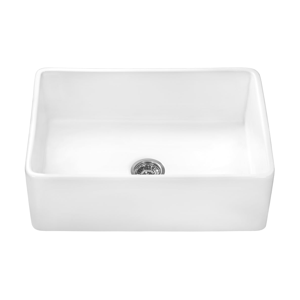 Ruvati 33 x 20 inch Fireclay Reversible Farmhouse Apron-Front Kitchen Sink Single Bowl White