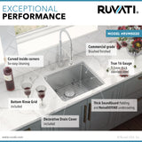 Ruvati 20-inch Undermount Bar Prep Kitchen Sink 16 Gauge Stainless Steel Single Bowl