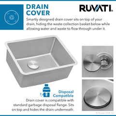 Ruvati 20-inch Undermount Bar Prep Kitchen Sink 16 Gauge Stainless Steel Single Bowl