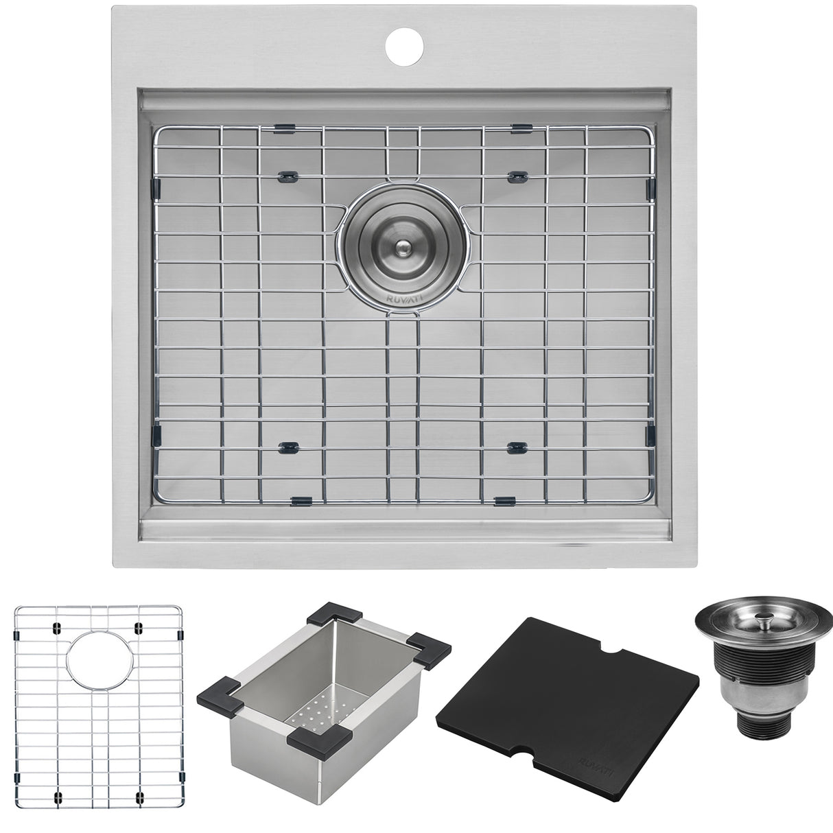 Ruvati Merino 21" Drop In Single Basin Stainless Steel Outdoor Sink with Basin Rack Included