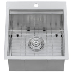 Ruvati Merino 21" Drop In Single Basin Stainless Steel Outdoor Sink with Basin Rack Included