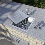 Ruvati Insulated Ice Chest Sink 21 x 20 inch Outdoor BBQ Marine Grade T-316 Topmount Stainless Steel