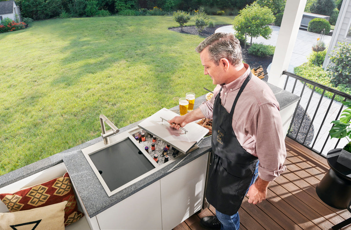 Ruvati Insulated Ice Chest and Outdoor Sink 29 x 20 inch BBQ Workstation Stainless Steel