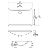 Vanity Sink 18x13 Trench Rectangle