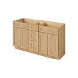 Catalina Sandstone 60" Vanity Combo Sink Three Drawers, 4 Doors-3 Drawers-2 False Fronts