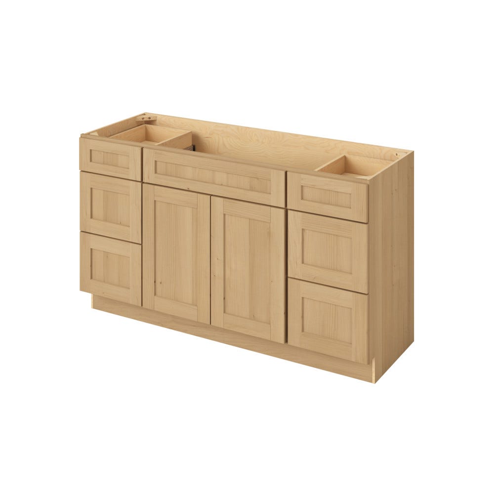 Catalina Sandstone 60" Vanity Combo Sink Six Drawer 2 Doors-6 Drawers-1 False Front