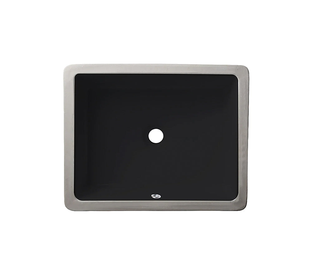 VCS-1317-BL Black Rectangle Porcelain Undermount Bathroom Sink