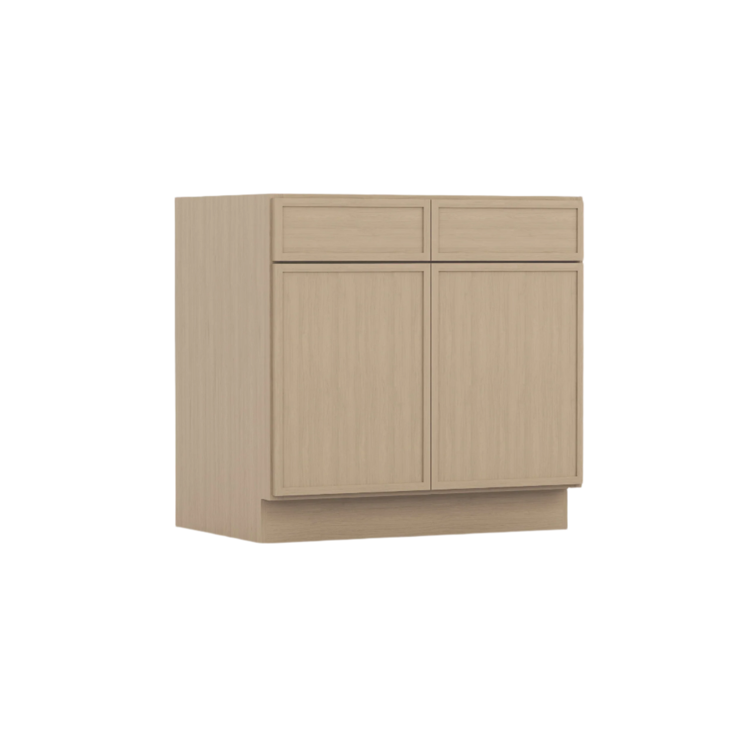Slim White Oak Vanity Cabinet -  36"W x 34 1/2"H x 21"D