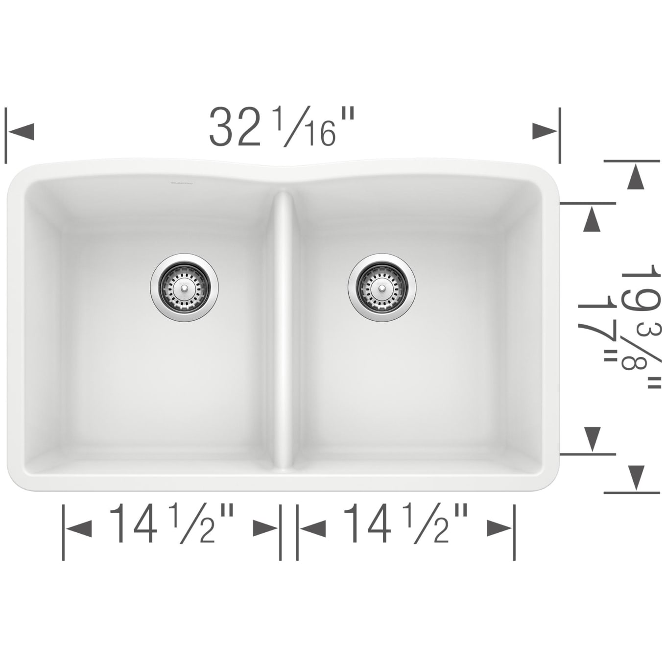 Diamond 32" Undermount Double Basin SILGRANIT Kitchen Sink