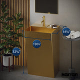 Karran Cinox Stainless Steel Rectangular Pedestal Sink