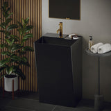 Karran Cinox Stainless Steel Rectangular Pedestal Sink