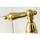 Two-Handle 4-Hole Deck Mount Bridge Kitchen Faucet with Brass Side Sprayer, Brushed Brass