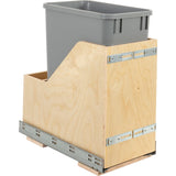 Single 35 Quart Wood Bottom-Mount Soft-close Trashcan Rollout