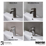 Karran Randburg KBF520 Single-Handle Single Hole Basin Bathroom Faucet with Matching Pop-up Drain