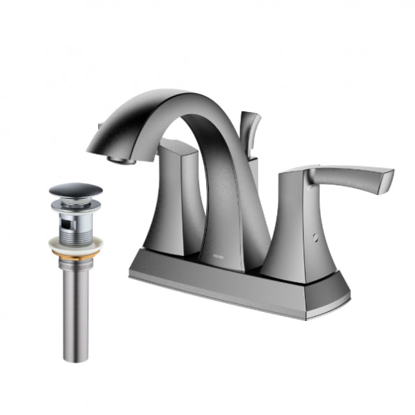 Karran Randburg KBF526 2-Handle Two Hole Centerset Faucet Bathroom Faucet with Matching Pop-up Drain