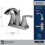 Karran Randburg KBF526 2-Handle Two Hole Centerset Faucet Bathroom Faucet with Matching Pop-up Drain